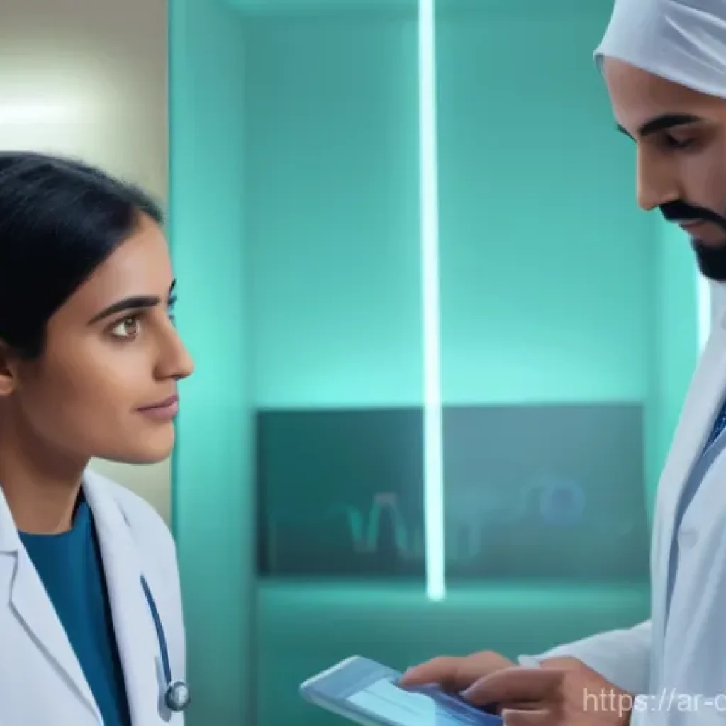 AI 의료진단의 국제 표준화 필요성 - **Prompt 1: AI-Assisted Diagnosis in a Modern Middle Eastern Clinic**
"A compassionate female do...