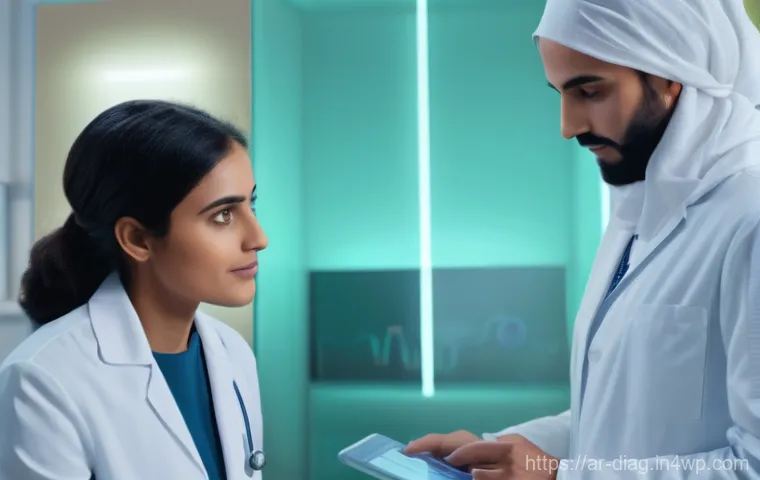 AI 의료진단의 국제 표준화 필요성 - **Prompt 1: AI-Assisted Diagnosis in a Modern Middle Eastern Clinic**
    "A compassionate female do...